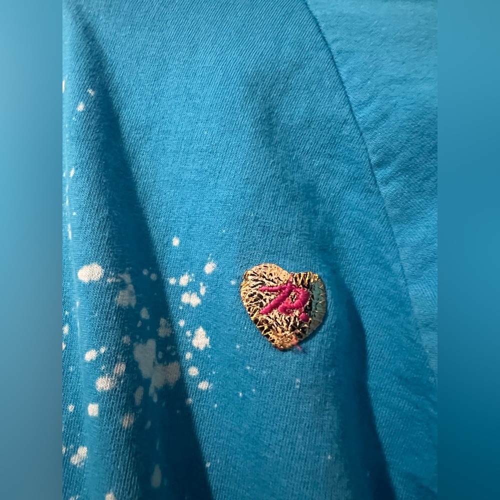 Primp Blue Bleach Splatter Ice Cream Hoodie ASO Jessica Simpson Rare Y2K - Picture 2 of 8